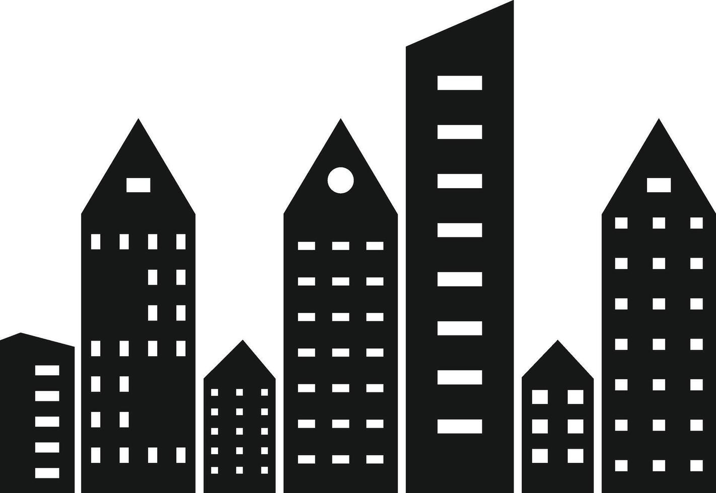 Town Skyline Silhouette Isolated on White Background vector