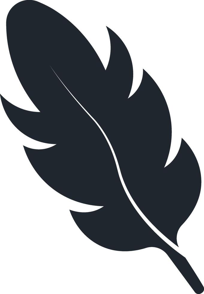 Black Feather Silhouette in Simple Design vector