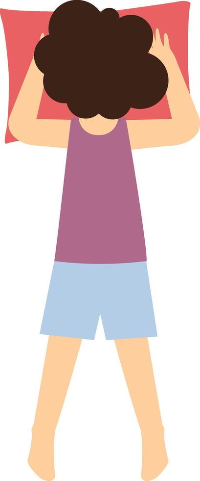 Girl Sleeping Pose Character with Cartoon Design. vector