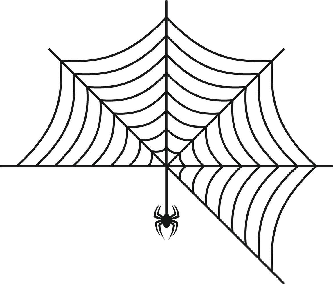 Spider Web Halloween Illustration. vector