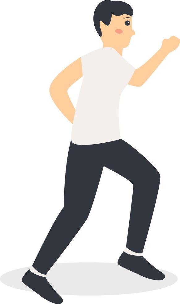 Person Running Marathon Character. vector