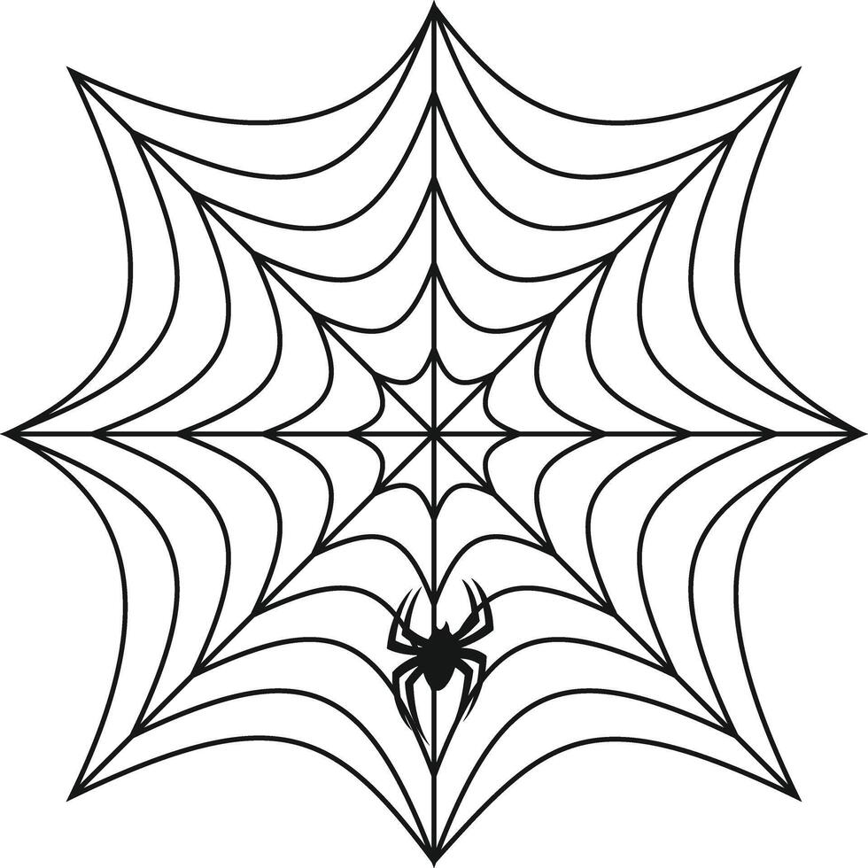 Spider Web Halloween Illustration Isolated on White Background vector