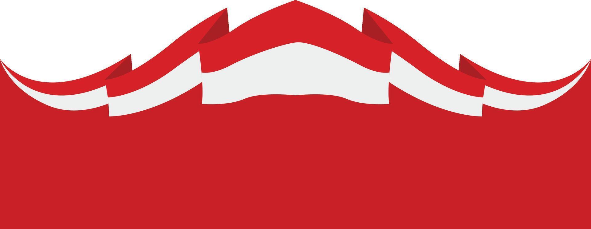 Indonesia Flag Ribbon Border in Cartoon Design vector