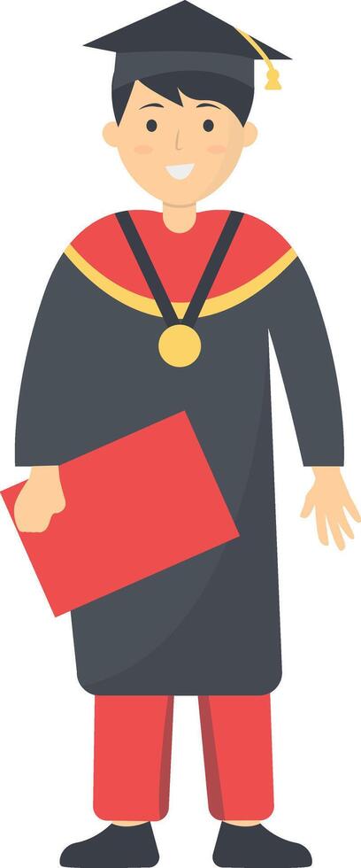 Student Graduation on the High School, Isolated on White Background vector
