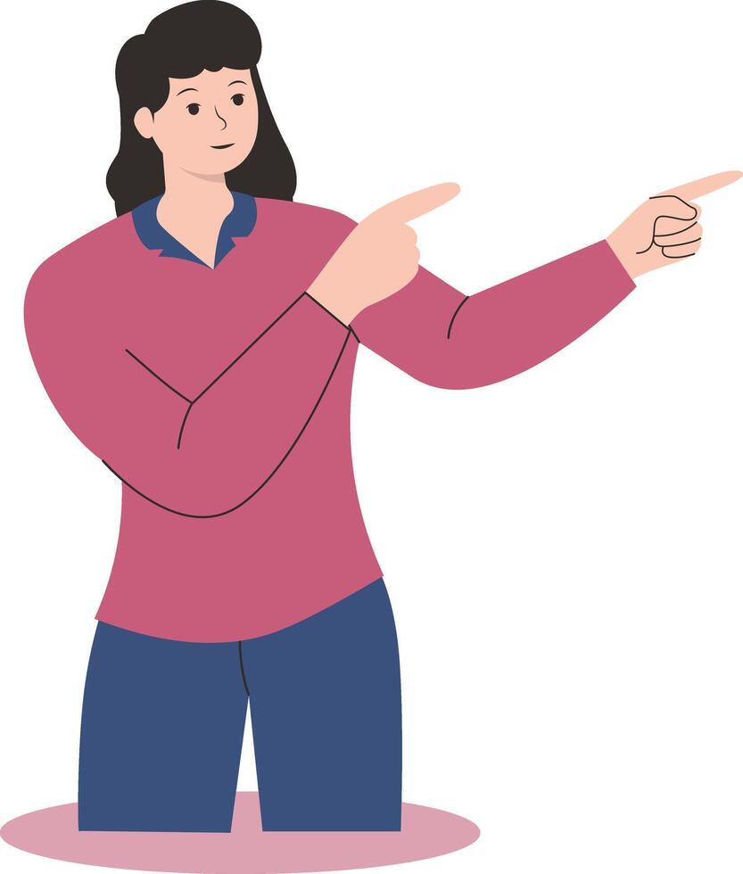 People Pointing Character with Index Finger vector
