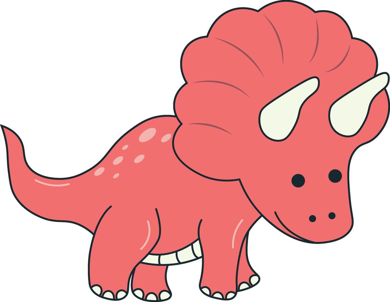 Dinosaurs Illustration in Flat Cartoon Design, Isolated on White Background vector