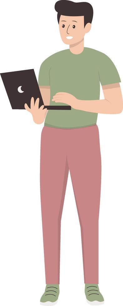 Illustration of Person with Technology, Cartoon Character vector