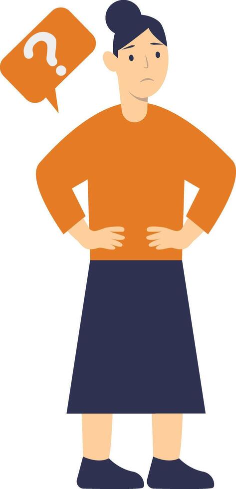 People Think and Ask Question with Cartoon Design. vector