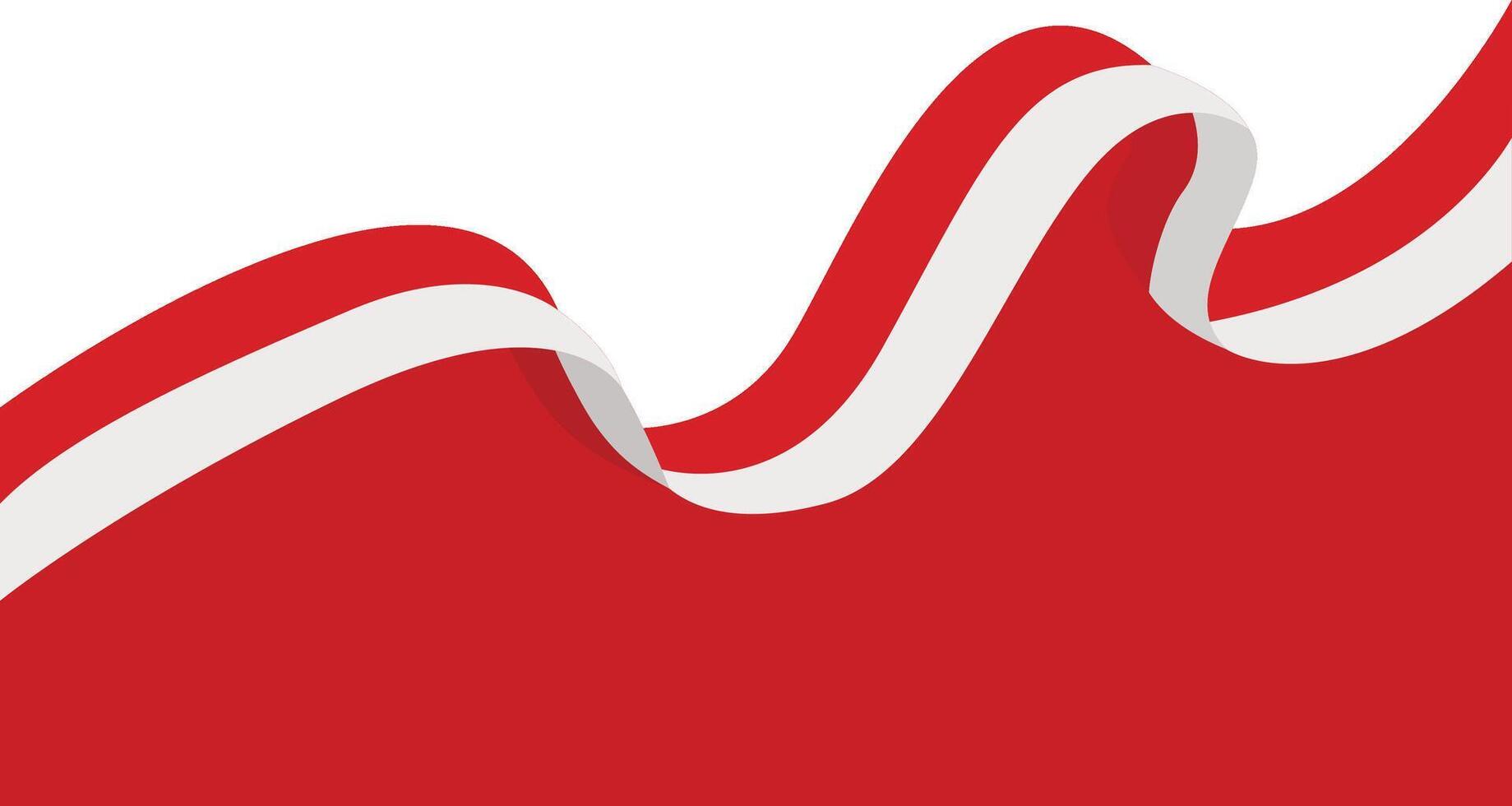 Indonesia Flag Ribbon Border with Flat Design vector