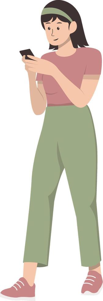 Illustration of Person with Technology. Isolated on White Background vector