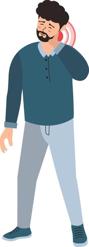 Male with Pain Illustration on White Background. vector