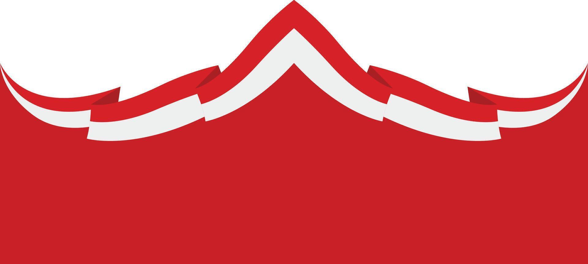 Indonesia Flag Ribbon Border Isolated on White Background vector