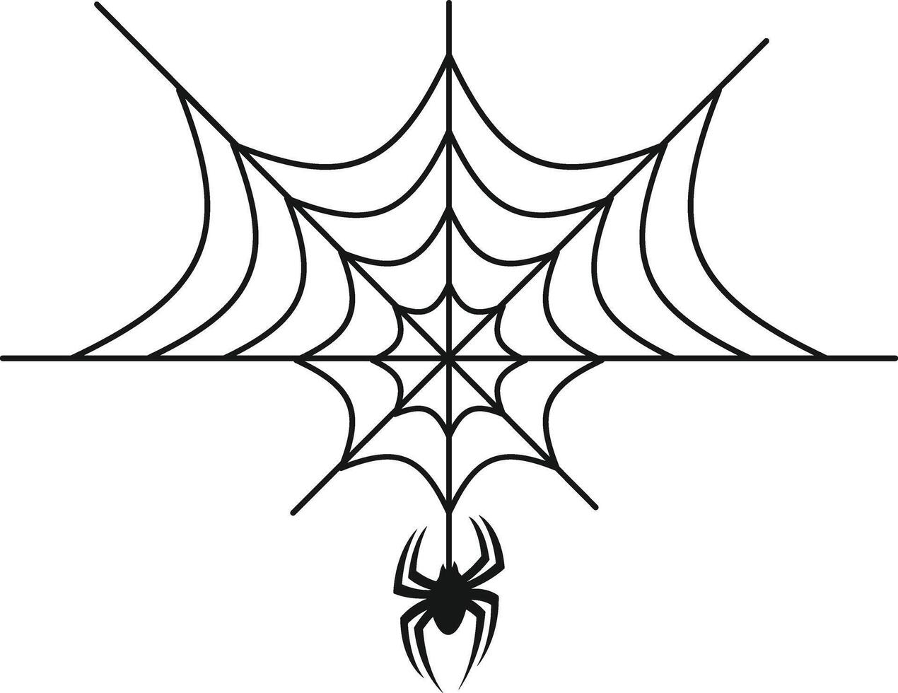Spider Web Halloween Illustration in Flat Design. Isolated on White Background vector