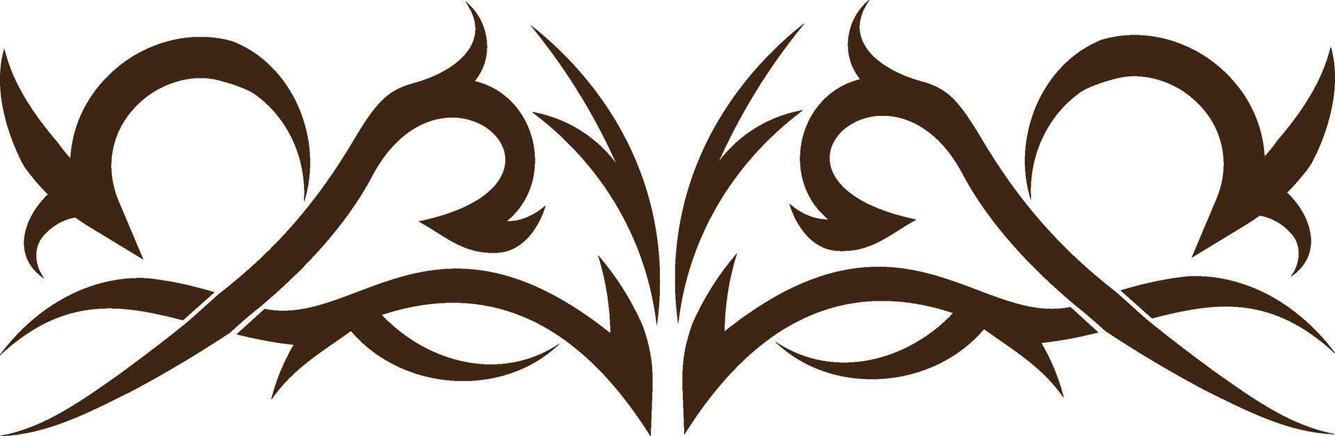 Tribal Tattoo Element with Celtic Gothic Pattern. Isolated on White Background. vector