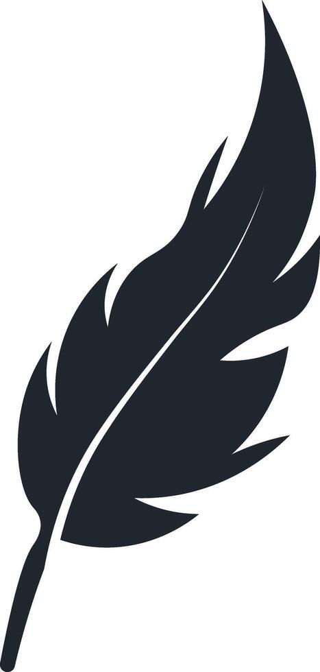 Black Feather Silhouette on White Background vector