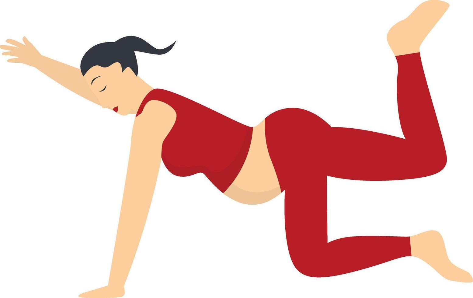 Pregnant Woman Yoga Illustration. vector