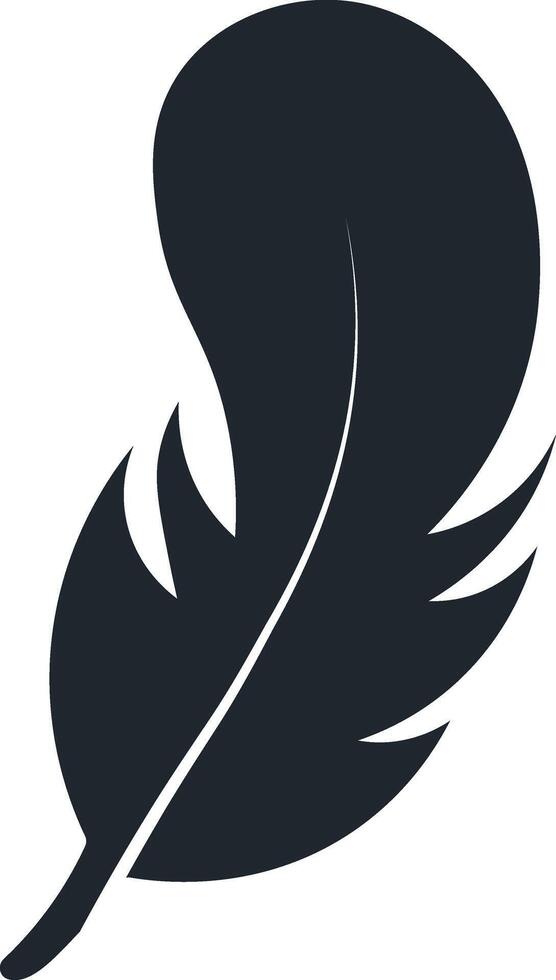 Black Feather Silhouette Isolated on White Background vector