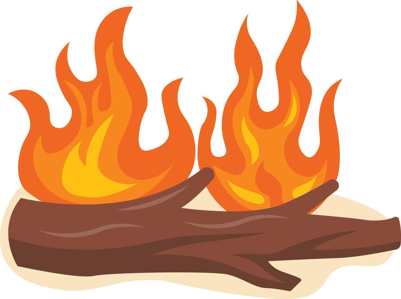 Wooden Campfire Illustration on White Background. vector