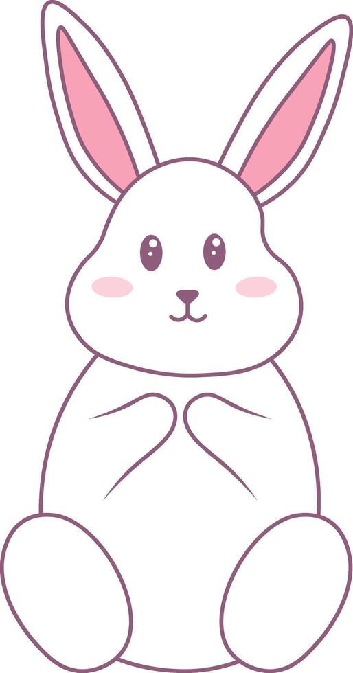 Cute Rabbit Illustration Isolated on White Background. vector
