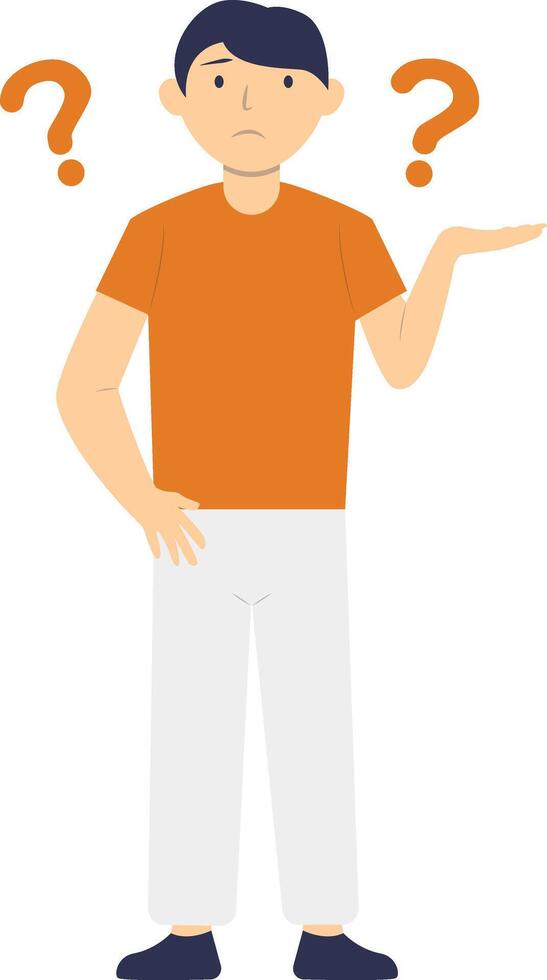 People Think and Ask Question in Flat Design. vector