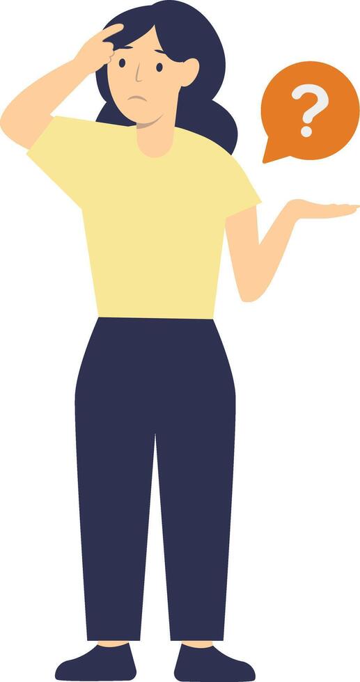 People Think and Ask Question on White Background vector
