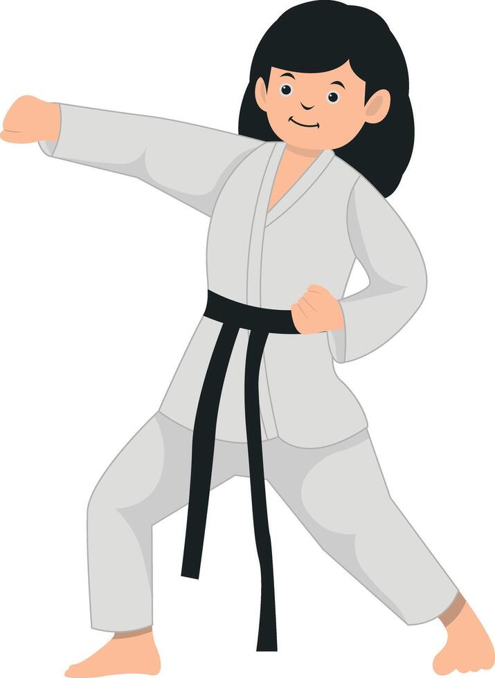 Karate Children Character with Flat Design vector