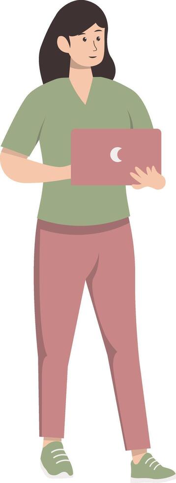 Illustration of Person with Technology. Cartoon Character vector