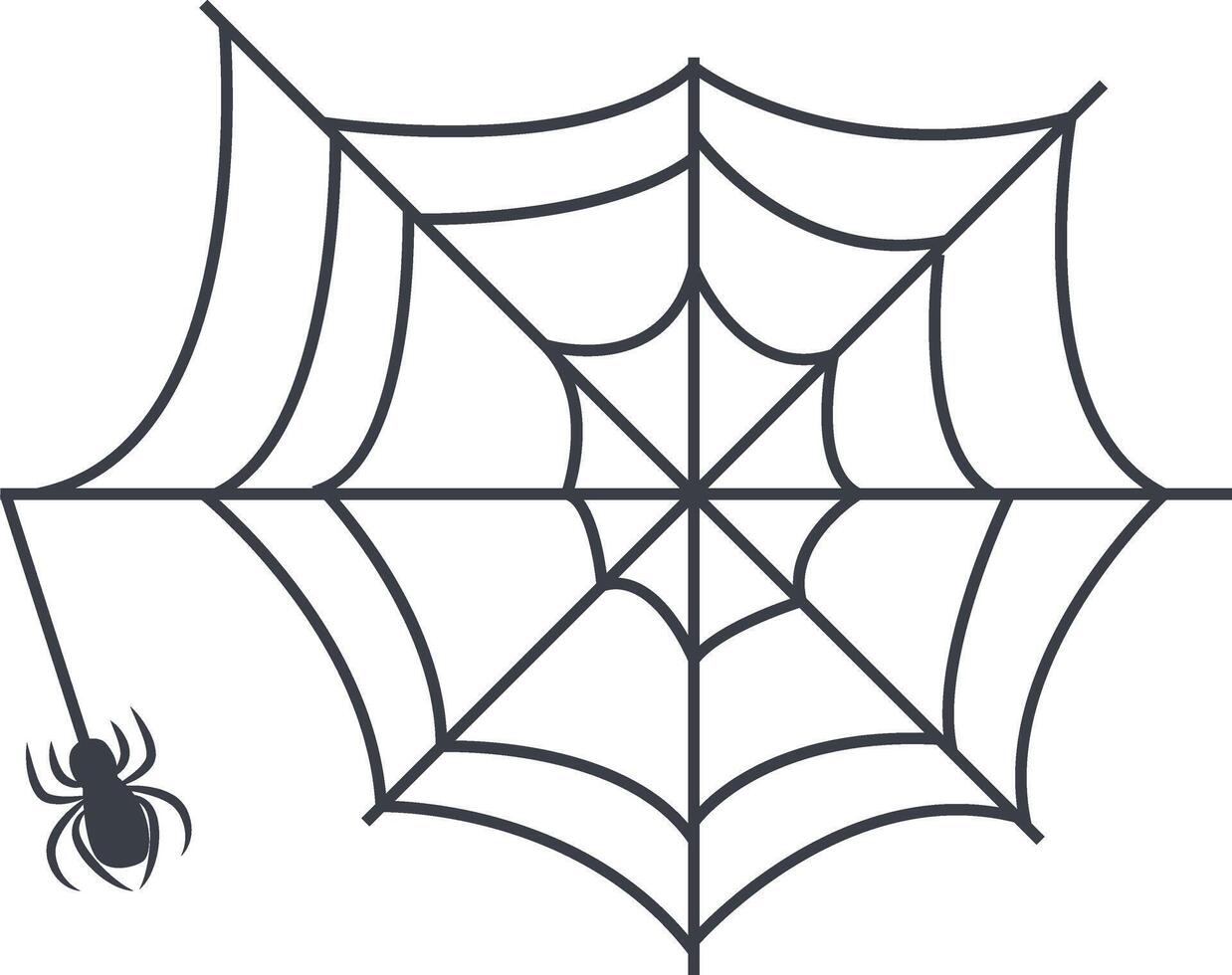 Spider Web Icon with Flat Design, Isolated on White Background, vector