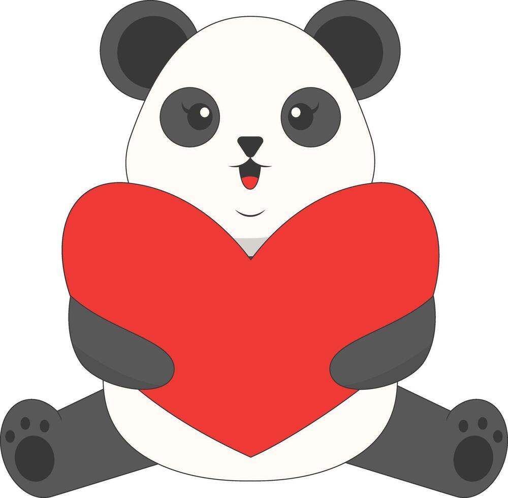 Cartoon Panda Illustration Isolated on White Background. vector