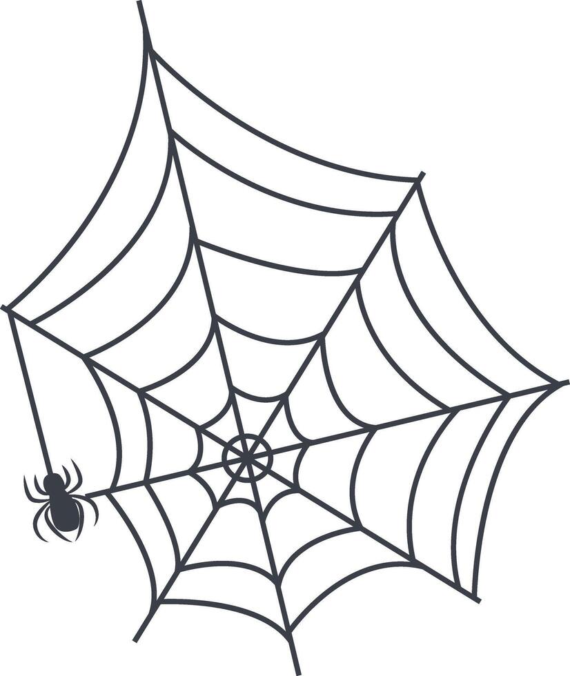 Spider Web Icon in Flat Design vector