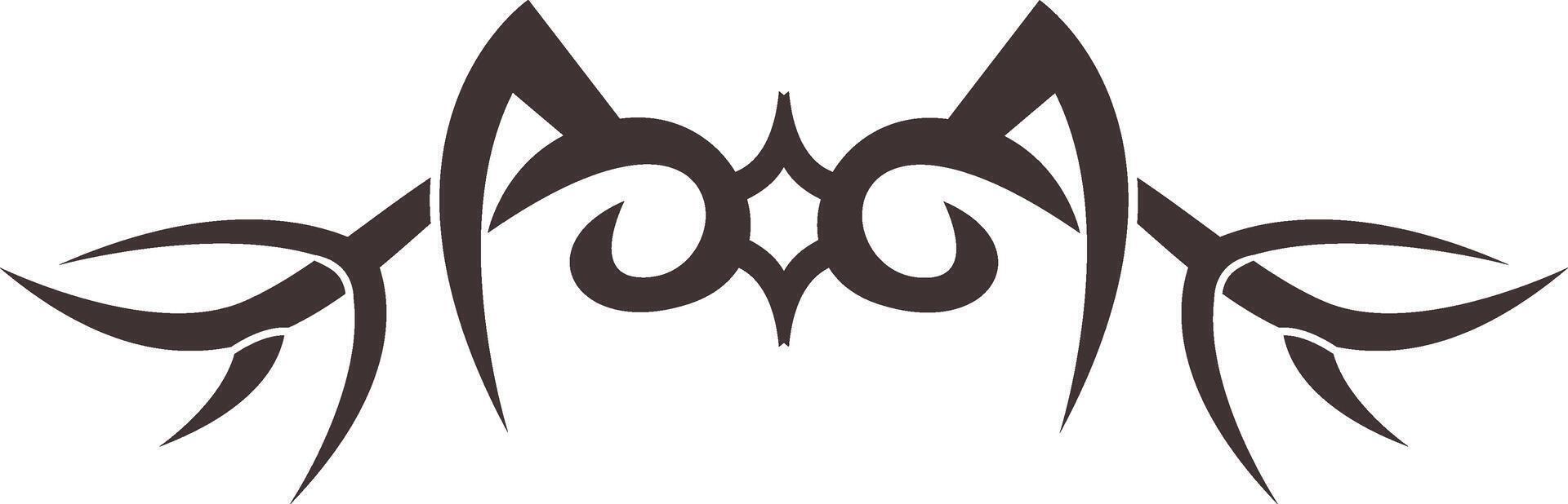 Tribal Tattoo Shape with Black Color Design. vector