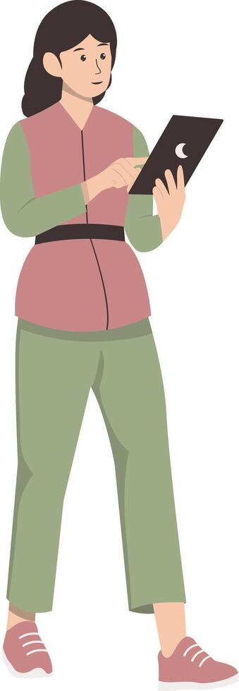 Illustration of Person with Technology vector