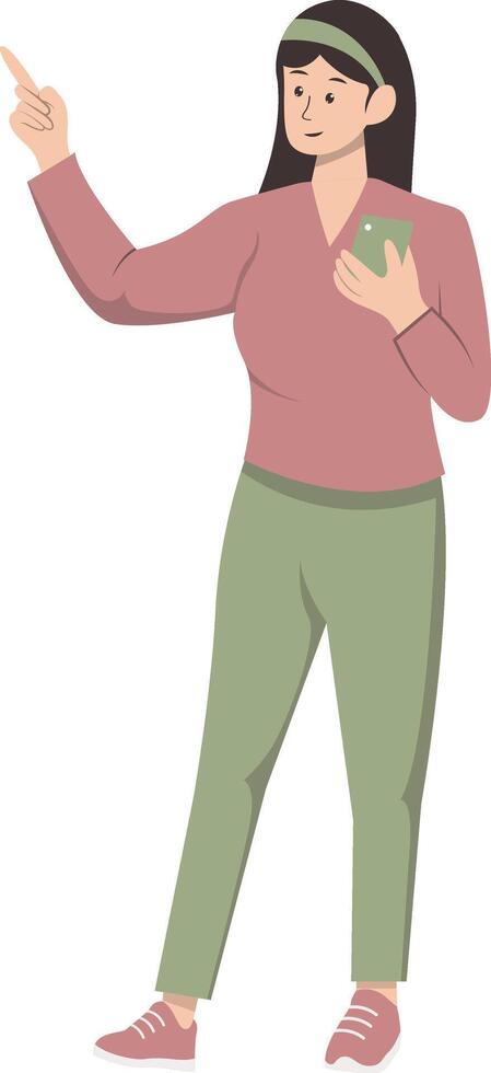 Illustration of Person with Technology. Isolated on White Background. vector