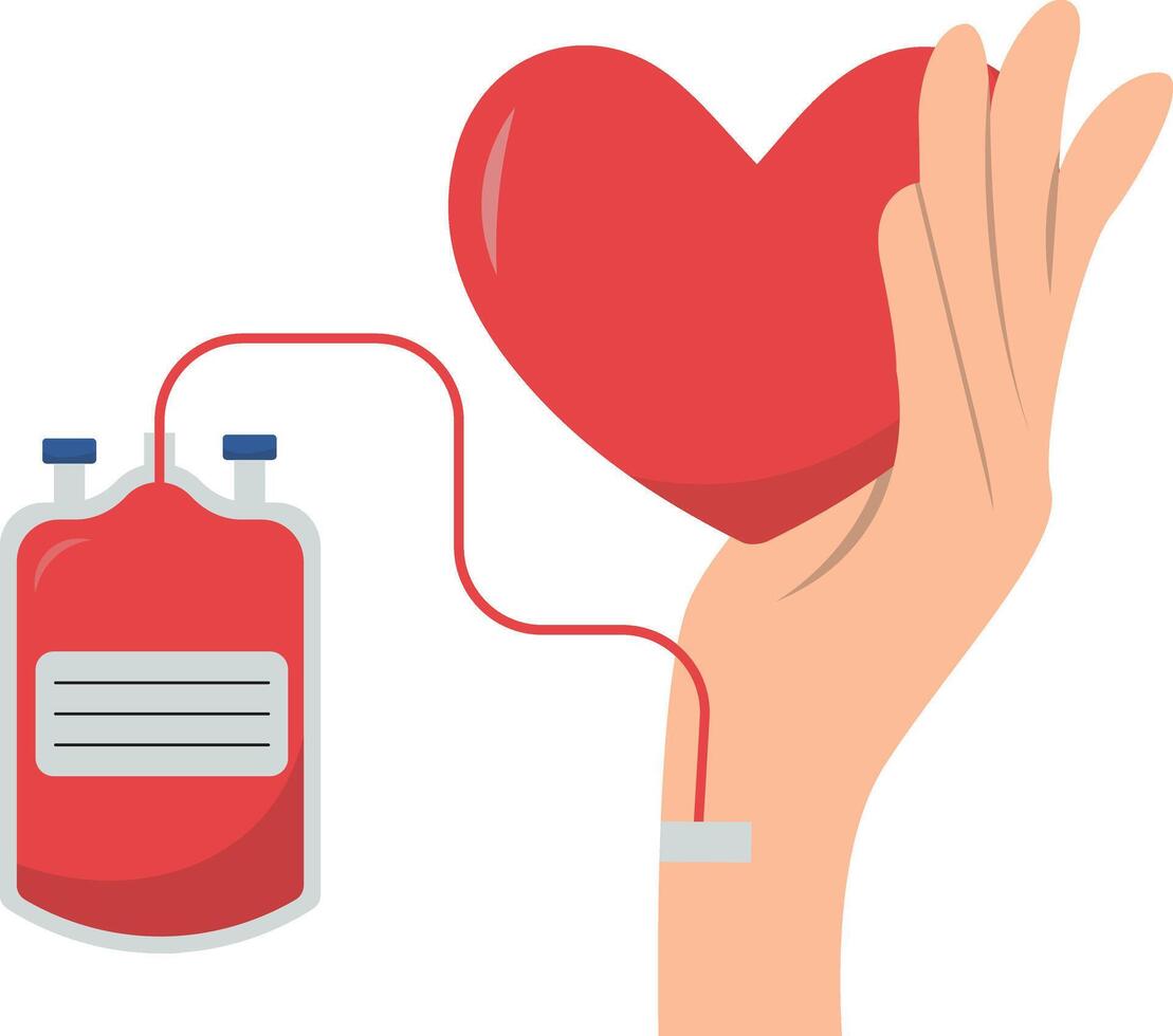 Medical Blood Donor Test Illustration in Flat Design vector