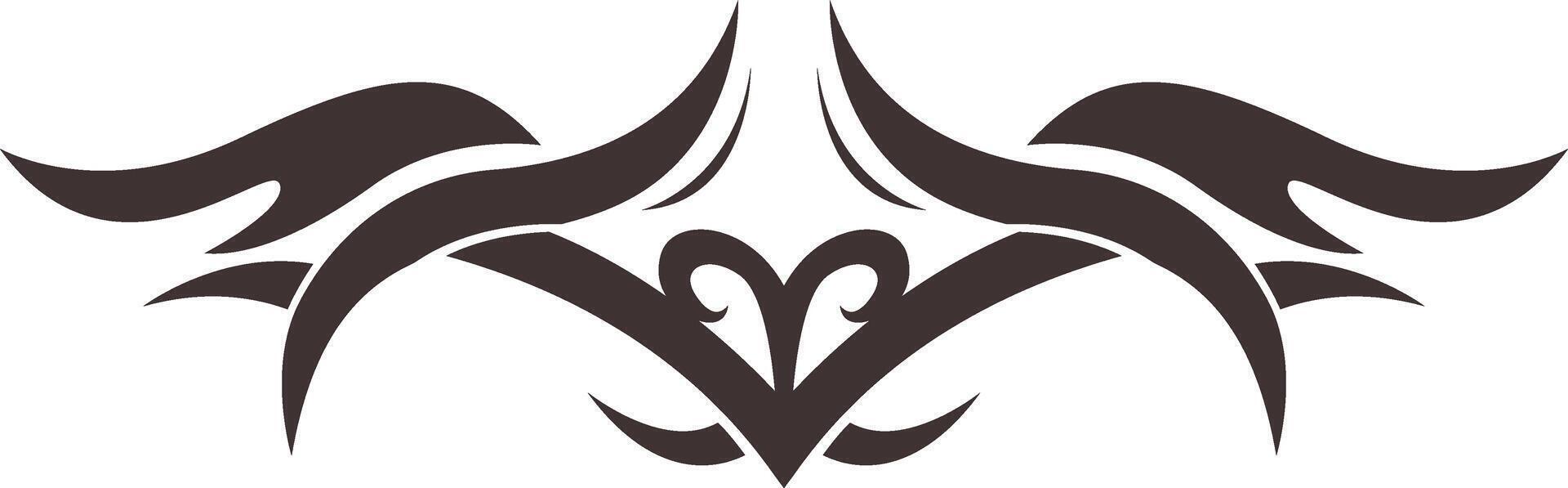 Tribal Tattoo Shape Isolated on White Background, vector