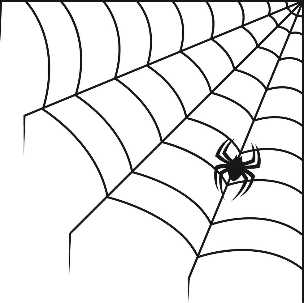 Spider Web Halloween Illustration in Flat Design. Isolated on White Background. vector