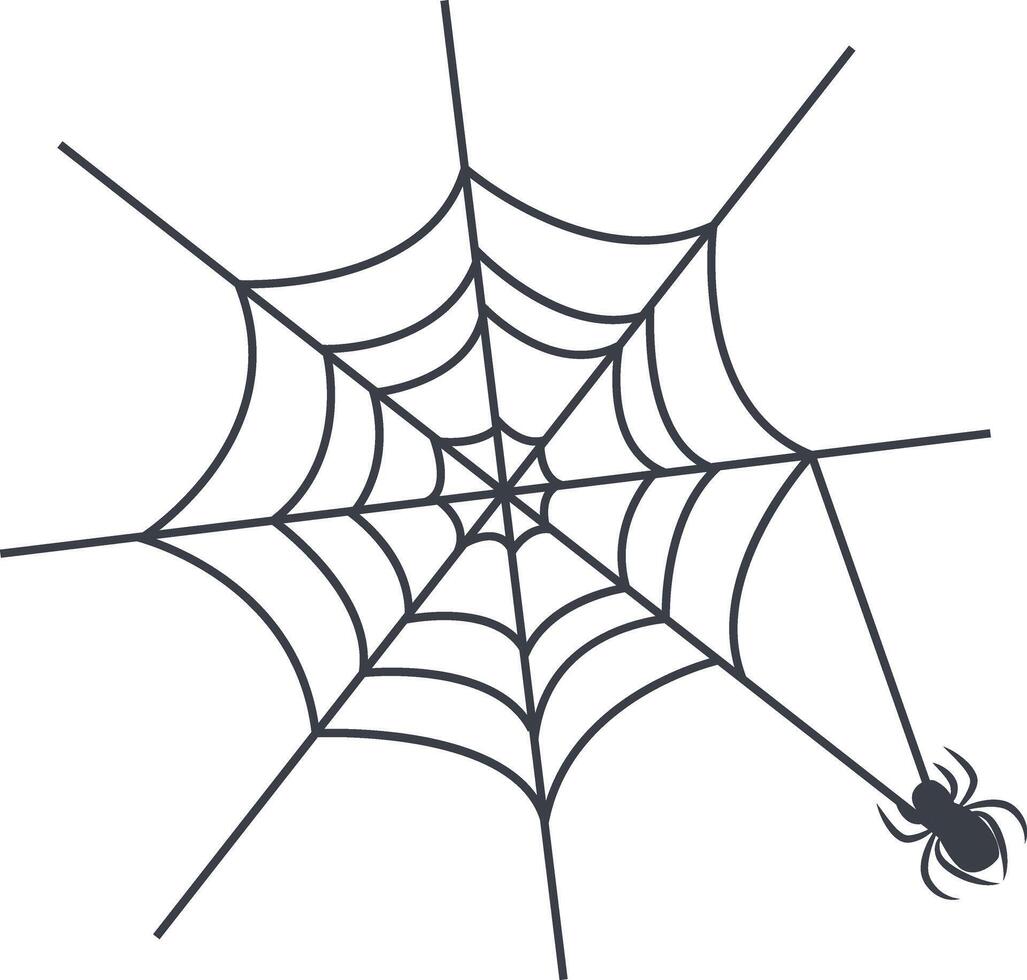Spider Web Icon with Flat Design. Isolated on White Background vector
