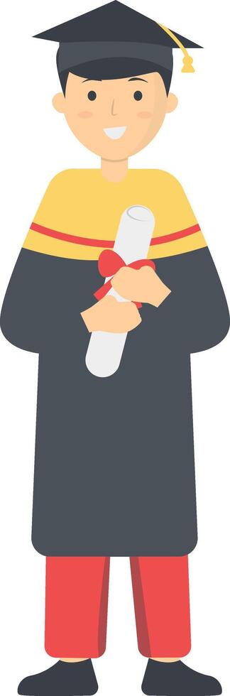 Student Graduation on the High School, Isolated on White Background, vector
