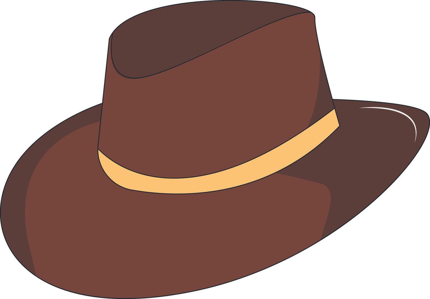 Wild West Cowboy Hat Illustration with Flat Cartoon Style, Isolated on White Background. vector