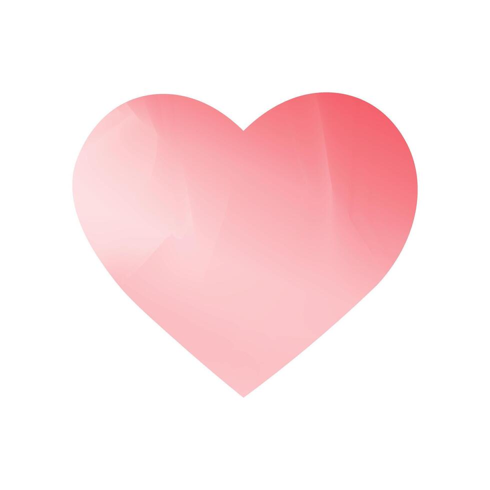 Gradient pink heart isolated on white background. Retro y2k. vector