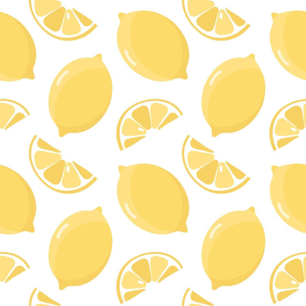 Lemon summer pattern. Seamless pattern with citrus fruits. vector