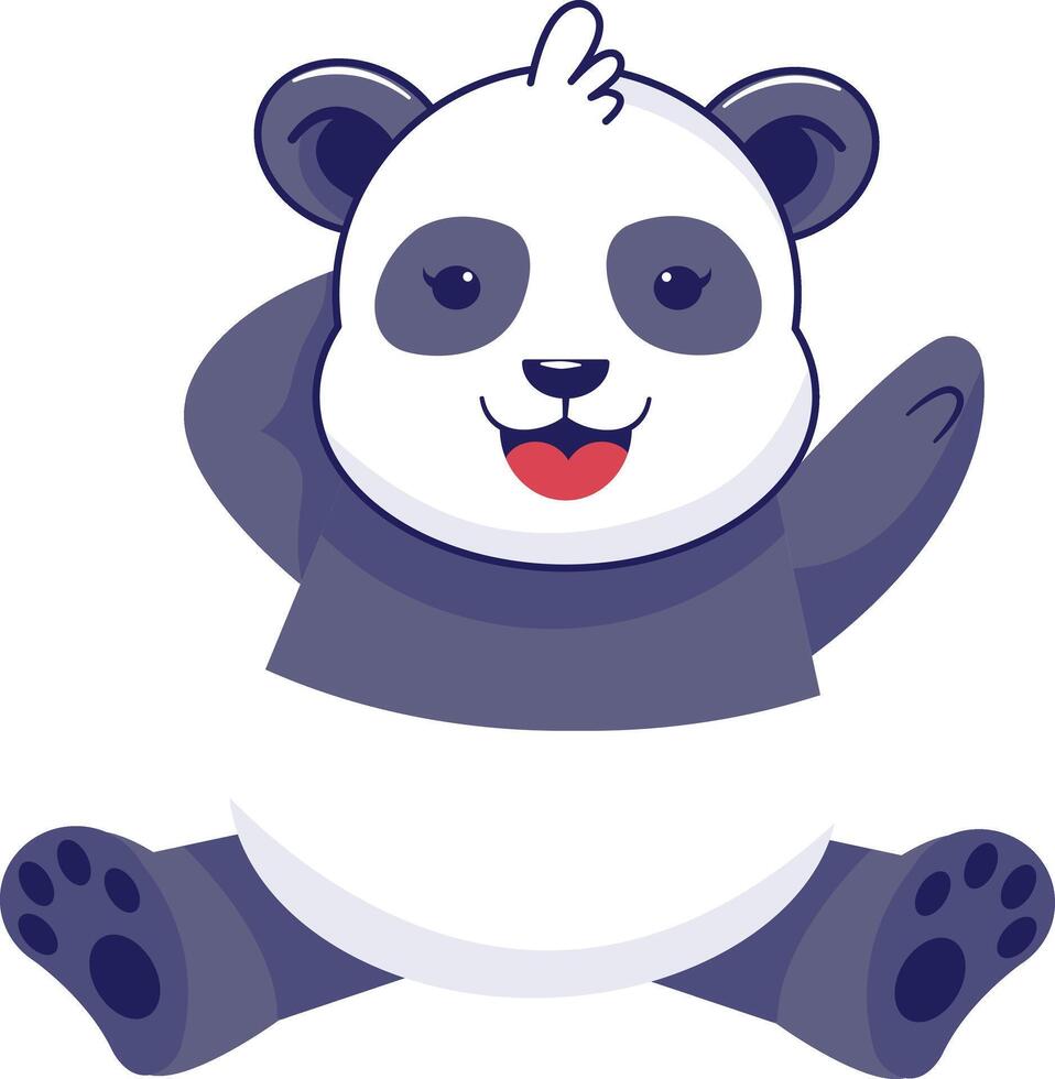 Cute Panda Illustration Isolated on White Background, vector