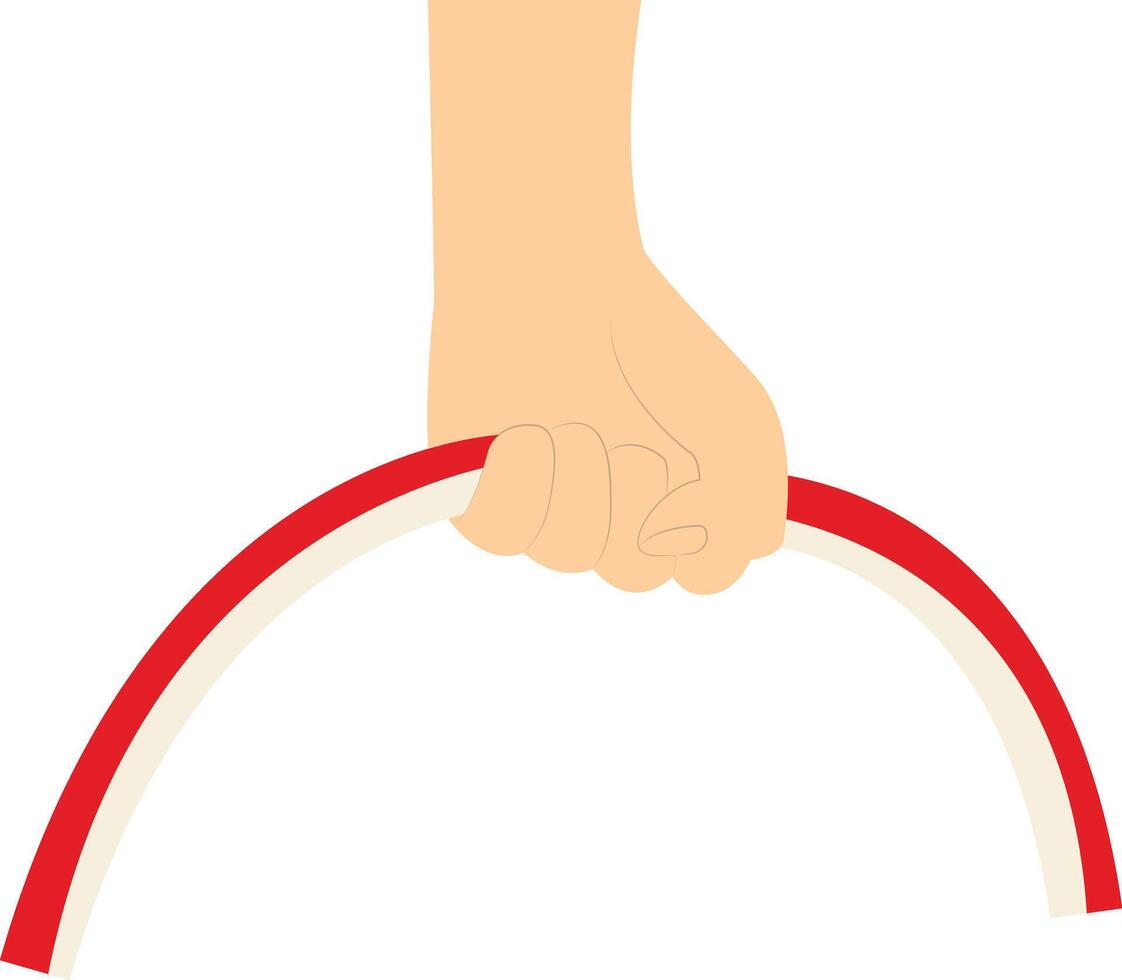 Hand Holding Indonesian Flag. vector
