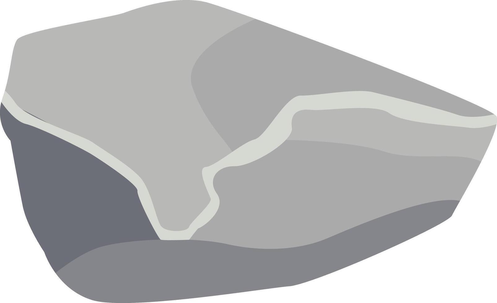 Rock Stone Illustration with Grey Color Design. Isolated on White Background vector
