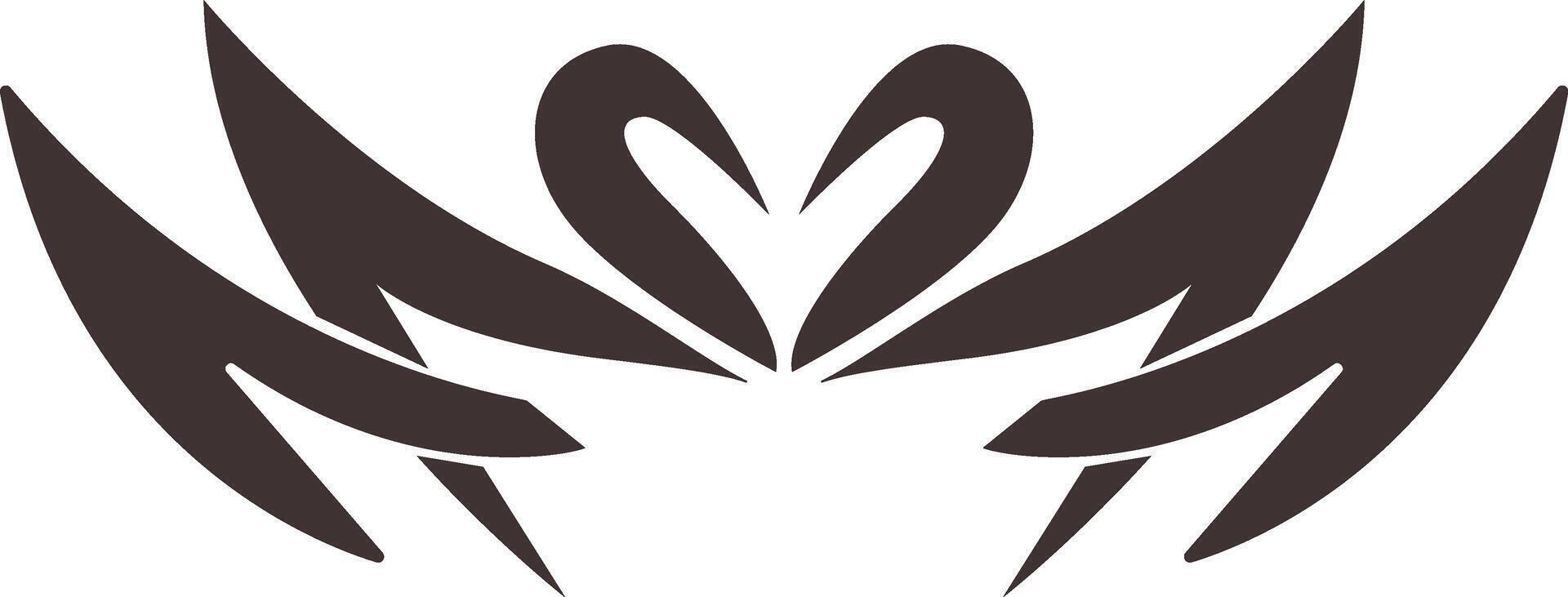 Tribal Tattoo Shape Isolated on White Background. vector