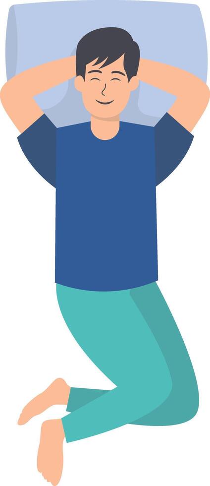 Male Sleeping Pose Illustration with Flat Design. vector