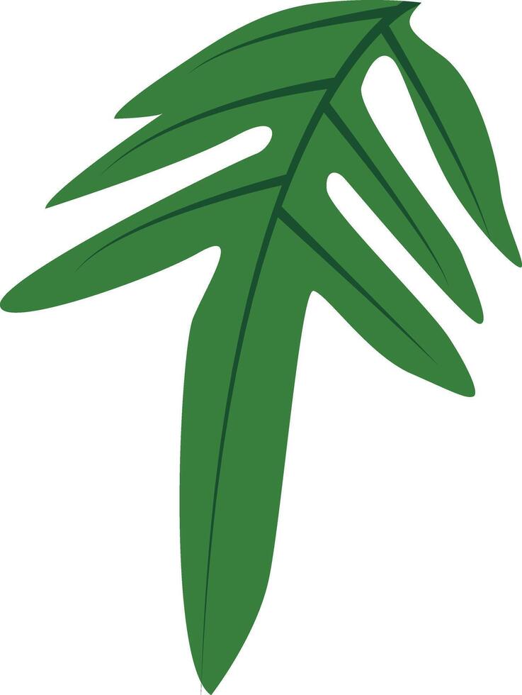 Tropical Leaves Clipart in Cartoon Design. Isolated on White Background vector