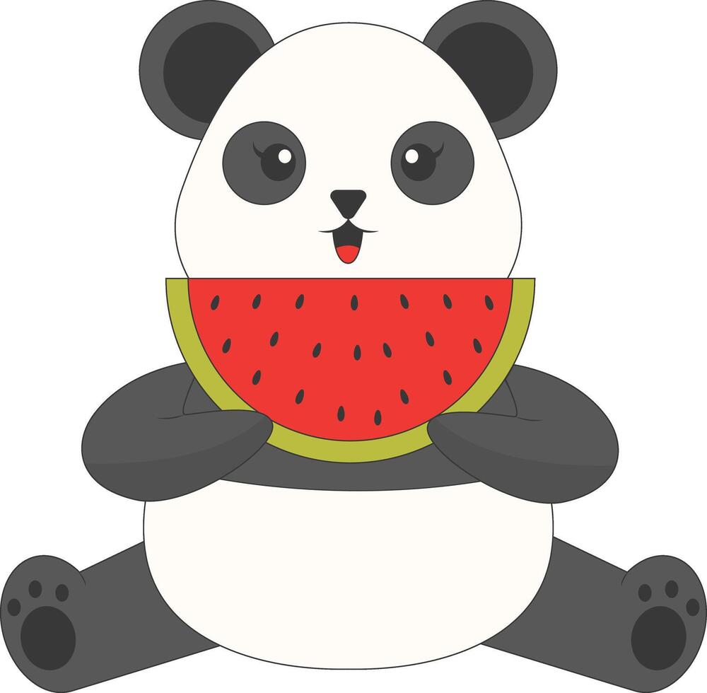 Cartoon Panda Illustration on White Background vector