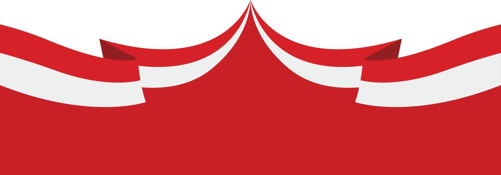 Indonesia Flag Ribbon Border in Cartoon Design. vector