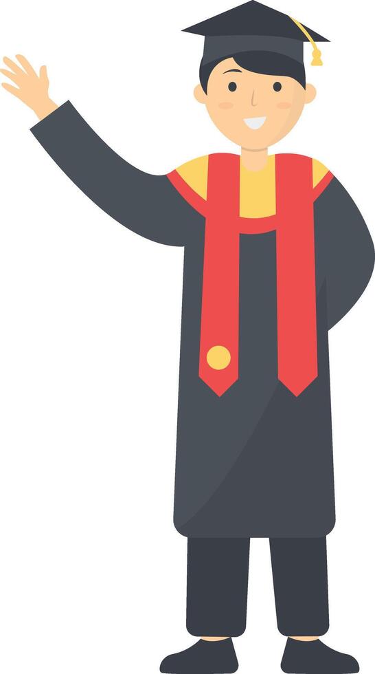 Student Graduation on the High School, Cartoon Character vector